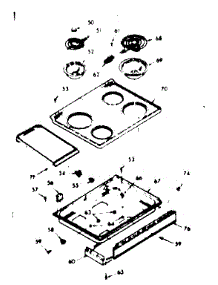 Main Top Section parts for Kenmore Range 103.9767341 (1039767341, 103 9767341) from AppliancePartsPros.com
