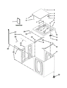 Top And Cabinet Parts parts for Kenmore Washer 110.20022014 (11020022014, 110 20022014) from AppliancePartsPros.com