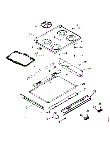 Main Top Section parts for Kenmore Range 103.7847341 (1037847341, 103 7847341) from AppliancePartsPros.com