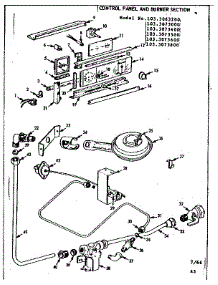 Control Panel & Burner Section parts for Kenmore Range 103.3073400 (1033073400, 103 3073400) from AppliancePartsPros.com