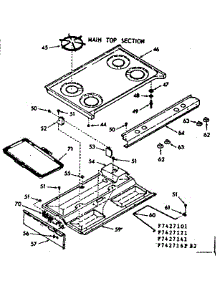 Main Top Section parts for Kenmore Range 103.7427101 (1037427101, 103 7427101) from AppliancePartsPros.com