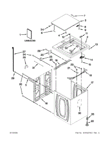 Top And Cabinet Parts parts for Kenmore Washer 110.21182013 (11021182013, 110 21182013) from AppliancePartsPros.com