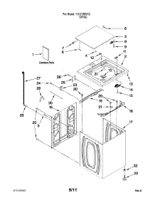 Top And Cabinet Parts parts for Kenmore Washer 110.21292012 (11021292012, 110 21292012) from AppliancePartsPros.com