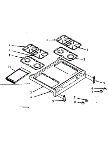 Main Top Section parts for Kenmore Range 103.7137022 (1037137022, 103 7137022) from AppliancePartsPros.com