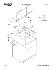 Top And Cabinet Parts parts for Kenmore Washer 7MDKL1401WQ0 from AppliancePartsPros.com