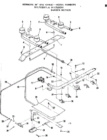 Burner Section parts for Kenmore Range 911.7228311 (9117228311, 911 7228311) from AppliancePartsPros.com