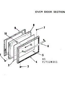 Oven Door Section parts for Kenmore Range 911.7228311 (9117228311, 911 7228311) from AppliancePartsPros.com