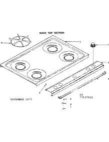 Main Top Section parts for Kenmore Range 119.7137810 (1197137810, 119 7137810) from AppliancePartsPros.com
