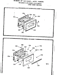 Oven Door Section parts for Kenmore Range 911.6108111 (9116108111, 911 6108111) from AppliancePartsPros.com