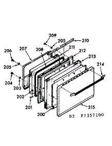Oven Door Section parts for Kenmore Range 103.7357100 (1037357100, 103 7357100) from AppliancePartsPros.com