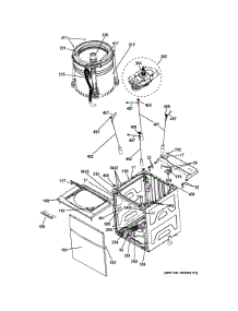 Cabinet (4) parts for Kenmore Washer Dryer Combo 363.71542410 (36371542410, 363 71542410) from AppliancePartsPros.com