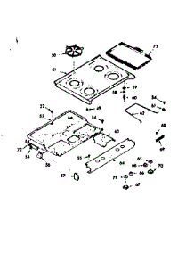 Main Top Section parts for Kenmore Range 103.7747210 (1037747210, 103 7747210) from AppliancePartsPros.com