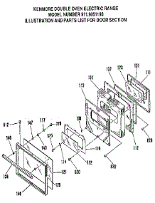 Door Section parts for Kenmore Range 911.9851193 (9119851193, 911 9851193) from AppliancePartsPros.com