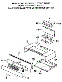 Hood Section parts for Kenmore Range 911.9851193 (9119851193, 911 9851193) from AppliancePartsPros.com