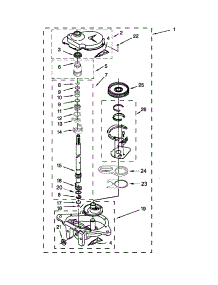 Gearcase Parts parts for Kenmore Washer Dryer Combo 110.9875279B (1109875279B, 110 9875279B) from AppliancePartsPros.com
