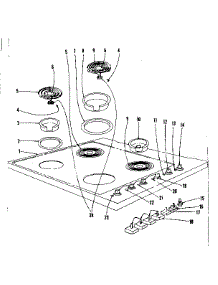 Cook Top Section parts for Kenmore Range 101.9326500 (1019326500, 101 9326500) from AppliancePartsPros.com