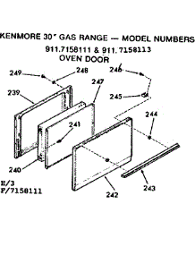 Oven Door parts for Kenmore Range 911.7158113 (9117158113, 911 7158113) from AppliancePartsPros.com