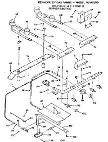 Burner Section parts for Kenmore Range 911.7158113 (9117158113, 911 7158113) from AppliancePartsPros.com