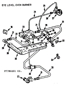 Eye Level Oven Burner parts for Kenmore Range 103.7786606 (1037786606, 103 7786606) from AppliancePartsPros.com