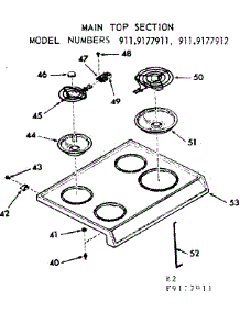 Main Top Section parts for Kenmore Range 911.9177912 (9119177912, 911 9177912) from AppliancePartsPros.com
