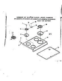 Main Top Section parts for Kenmore Range 911.6288410 (9116288410, 911 6288410) from AppliancePartsPros.com
