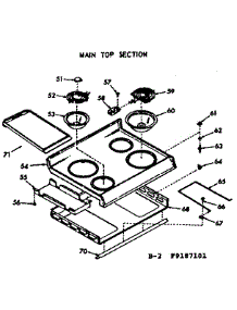 Main Top Section, Pan & Ring Kit parts for Kenmore Range 103.9187101 (1039187101, 103 9187101) from AppliancePartsPros.com