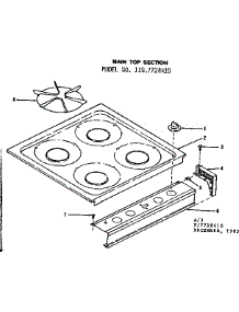 Main Top Section parts for Kenmore Range 119.7728410 (1197728410, 119 7728410) from AppliancePartsPros.com
