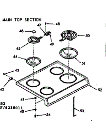 Main Top Section parts for Kenmore Range 911.6218011 (9116218011, 911 6218011) from AppliancePartsPros.com