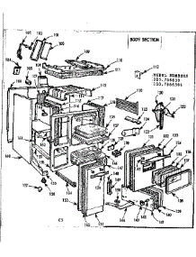 Body Section parts for Kenmore Range 103.7666304 (1037666304, 103 7666304) from AppliancePartsPros.com