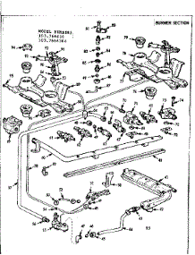 Burner Section parts for Kenmore Range 103.7666304 (1037666304, 103 7666304) from AppliancePartsPros.com