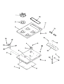 Main Top parts for Kenmore Range 103.3348212 (1033348212, 103 3348212) from AppliancePartsPros.com