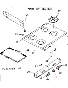Main Top Section parts for Kenmore Range 911.7217520 (9117217520, 911 7217520) from AppliancePartsPros.com