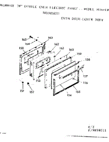 Oven Door-Lower Body parts for Kenmore Range 103.9858011 (1039858011, 103 9858011) from AppliancePartsPros.com