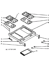 Main Top Section parts for Kenmore Range 103.7707160 (1037707160, 103 7707160) from AppliancePartsPros.com