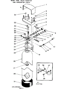 Resin Tank-Valve Adaptor & Associated Parts parts for Kenmore Water Softener 625.34750 (62534750, 625 34750) from AppliancePartsPros.com