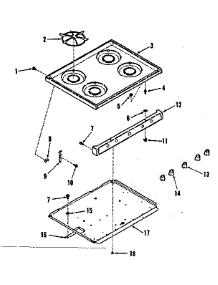 Main Top Section parts for Kenmore Range 911.7118510 (9117118510, 911 7118510) from AppliancePartsPros.com