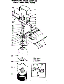 Resin Tank, Valve Adaptor And Connecting Parts parts for Kenmore Water Softener 625.343000 (625343000, 625 343000) from AppliancePartsPros.com