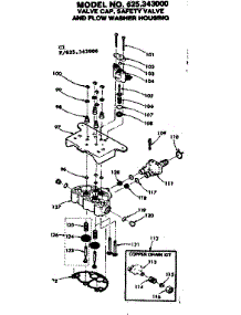 Vlave Cap, Safety Valve And Flow Washer Housing parts for Kenmore Water Softener 625.343000 (625343000, 625 343000) from AppliancePartsPros.com