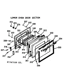 Lower Oven Door Section parts for Kenmore Range 103.7767100 (1037767100, 103 7767100) from AppliancePartsPros.com