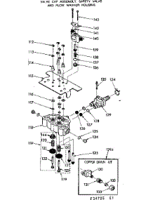 Valve Cap Asm, Safety Valve & Flow Washer Housing parts for Kenmore Water Softener 625.34725 (62534725, 625 34725) from AppliancePartsPros.com