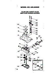 Valve Cap Safety Valve And Flow Washer Housing parts for Kenmore Water Softener 625.343240 (625343240, 625 343240) from AppliancePartsPros.com