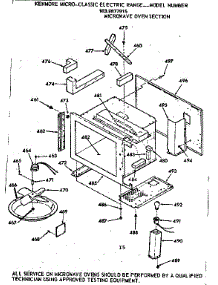 Microwave Oven Section parts for Kenmore Range 103.9877915 (1039877915, 103 9877915) from AppliancePartsPros.com