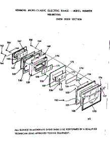 Oven Door Section parts for Kenmore Range 103.9877915 (1039877915, 103 9877915) from AppliancePartsPros.com