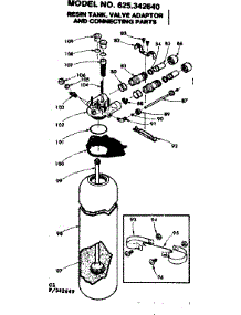 Resin Tank Valve Adaptor And Connecting Parts parts for Kenmore Water Softener 625.342640 (625342640, 625 342640) from AppliancePartsPros.com