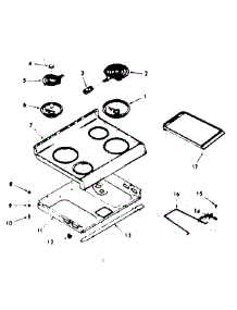 Main Top Section parts for Kenmore Range 103.9867321 (1039867321, 103 9867321) from AppliancePartsPros.com
