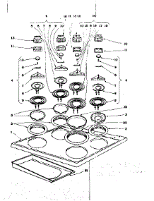 Cook Top Section parts for Kenmore Range 101.919590 (101919590, 101 919590) from AppliancePartsPros.com