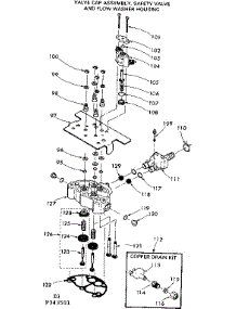 Valve Cap Assem, Safty Valve & Flow Washer Housing parts for Kenmore Water Softener 625.343501 (625343501, 625 343501) from AppliancePartsPros.com