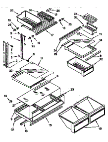 Shelf Parts parts for Kenmore Refrigerator 106.9732683 (1069732683, 106 9732683) from AppliancePartsPros.com
