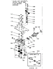 Valve Cap Asm, Safety Valve & Flow Washer Housing parts for Kenmore Water Softener 625.34745 (62534745, 625 34745) from AppliancePartsPros.com