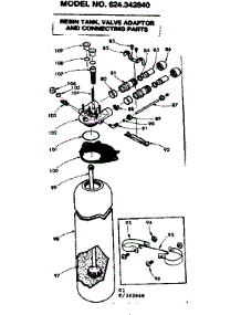 Resin Tank, Valve Adaptor And Connecting Parts parts for Kenmore Water Softener 625.342840 (625342840, 625 342840) from AppliancePartsPros.com